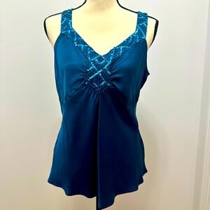 Alfabi 100% silk women’s blouse with sequins - size  12